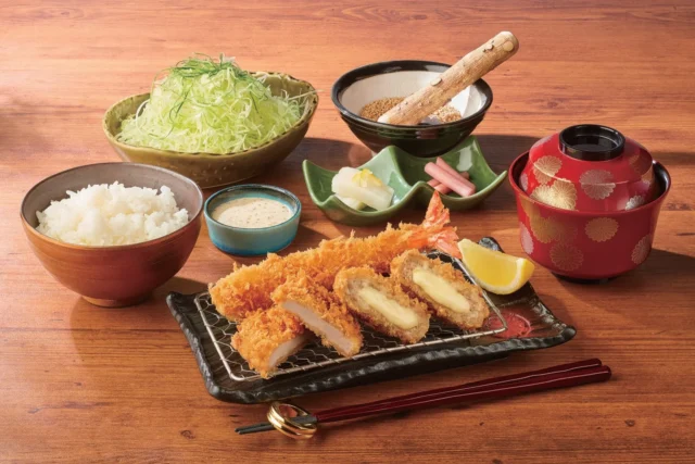 とんかつ新宿さぼてん 北海道産5種チーズメンチかつ盛り合わせ御膳