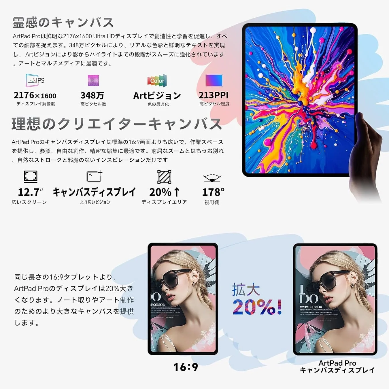 Teclast ArtPad Proの2Kディスプレイ性能と4:3アスペクト比の優位性