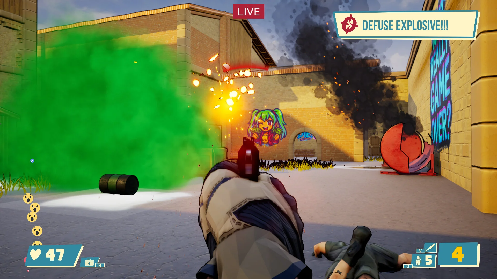 アニメ風VTuber実況付きシューター『Greedshot』近日登場へ。血まみれリアリティ番組で傭兵バトル、プレイテスト開催中