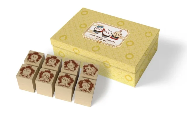 ちいかわオリジナルスタンプセット(8個入り)と箱