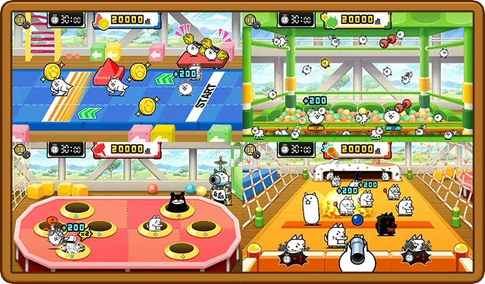 『ふたりで!にゃんこ大戦争』のミニゲーム画面