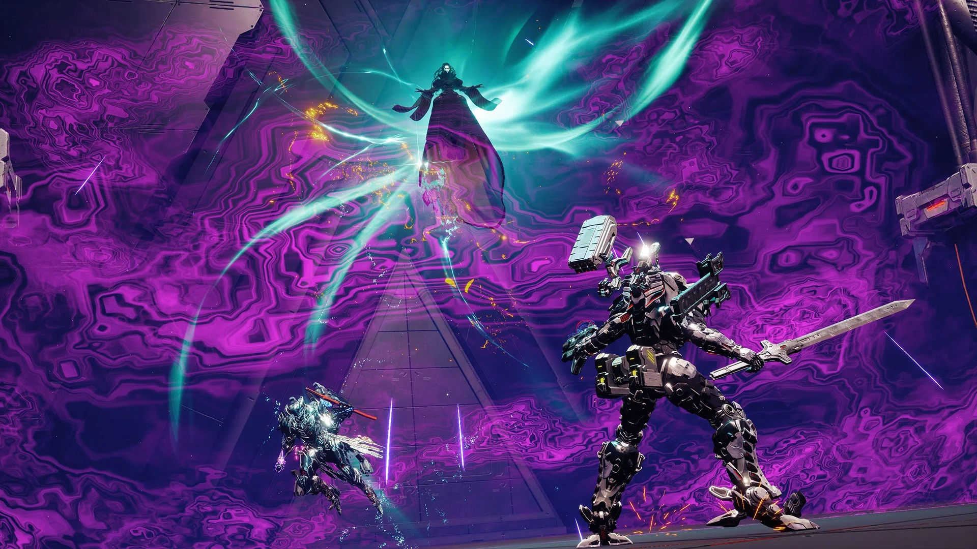 新規ボス「カルディア」が強力な攻撃を放つゲーム画面