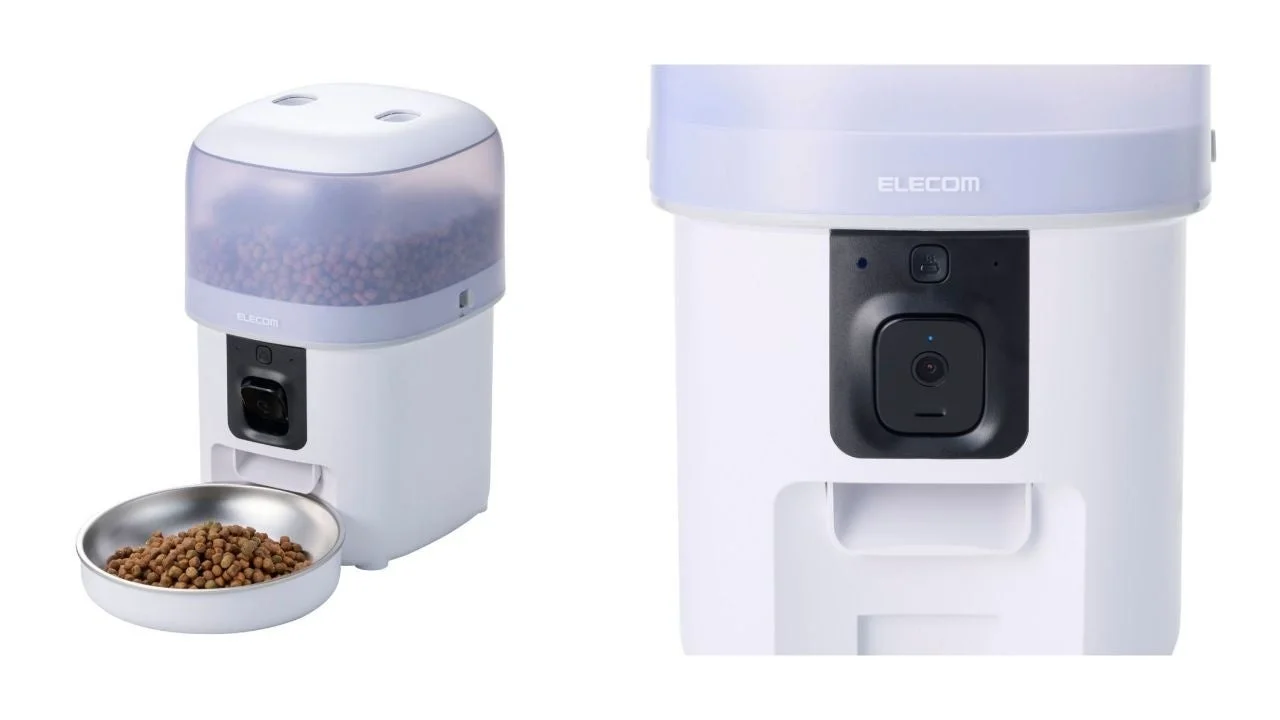 コンパクト2Lタイプのカメラ付き自動給餌器とカメラ部分