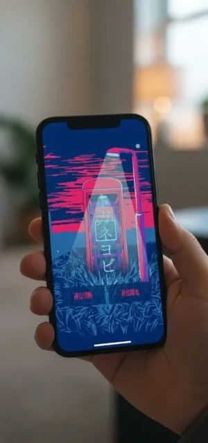 スマートフォンで『トガネヨビ』をプレイする画面