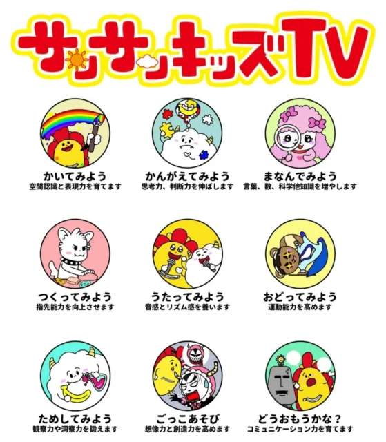サンサンキッズTVの「楽しく学べる」コンテンツ紹介