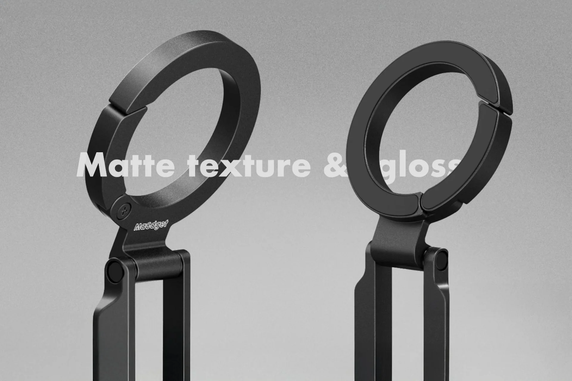 MaGdget Carabiner Standのマットと光沢のあるアルミ合金ボディ