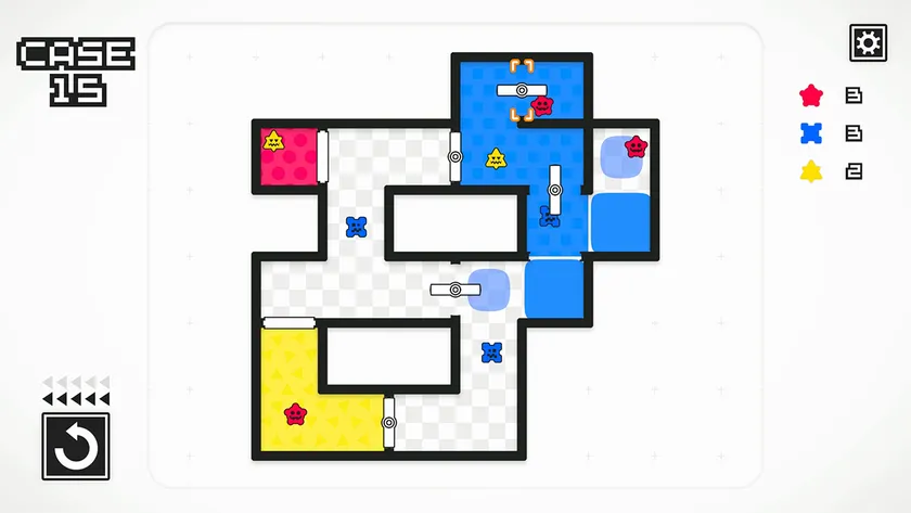 ドアを開いてワクチンを流し込むゲームプレイ画面