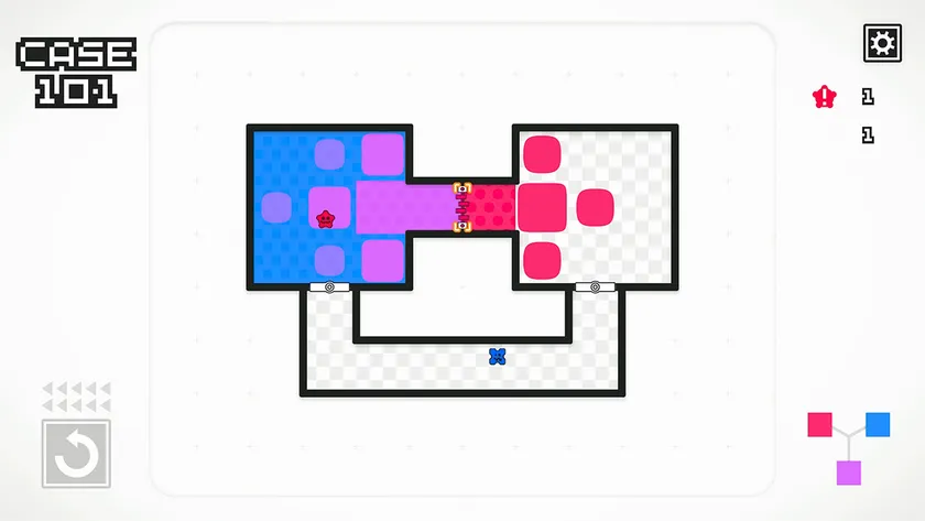 フィルターで紫ワクチンを分離するゲーム画面