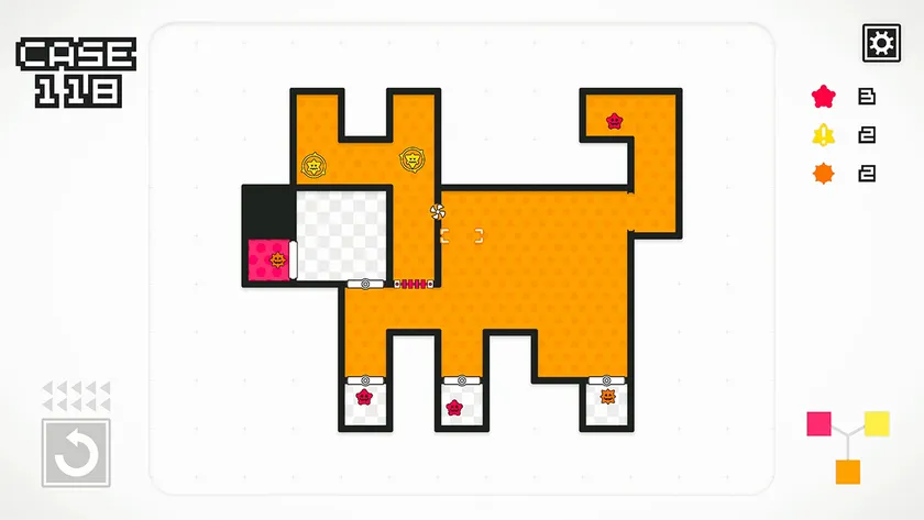 犬の形をしたイラストモチーフのステージ