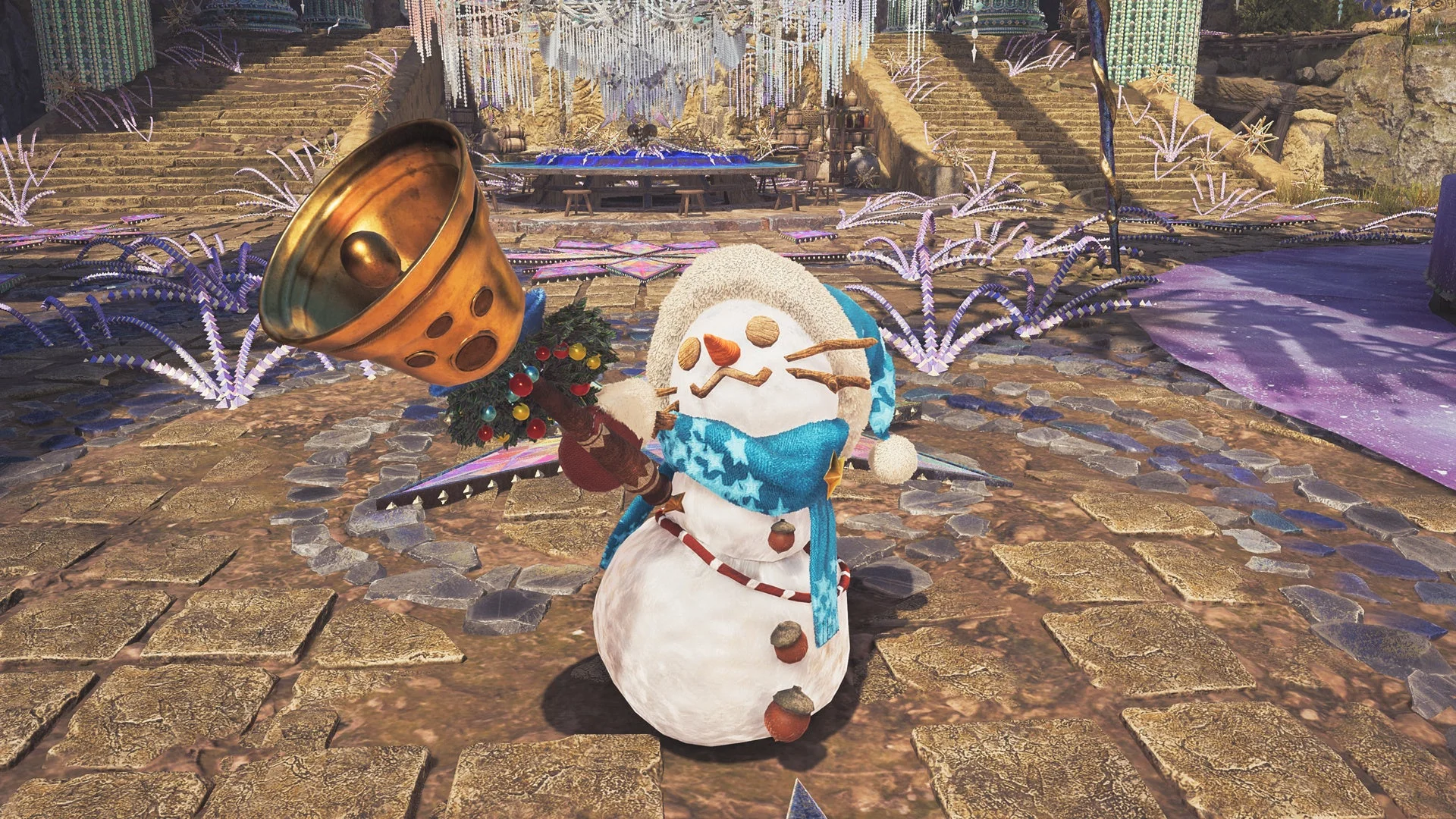 オトモアイルー装備「スノーネコαシリーズ」を装着したアイルー