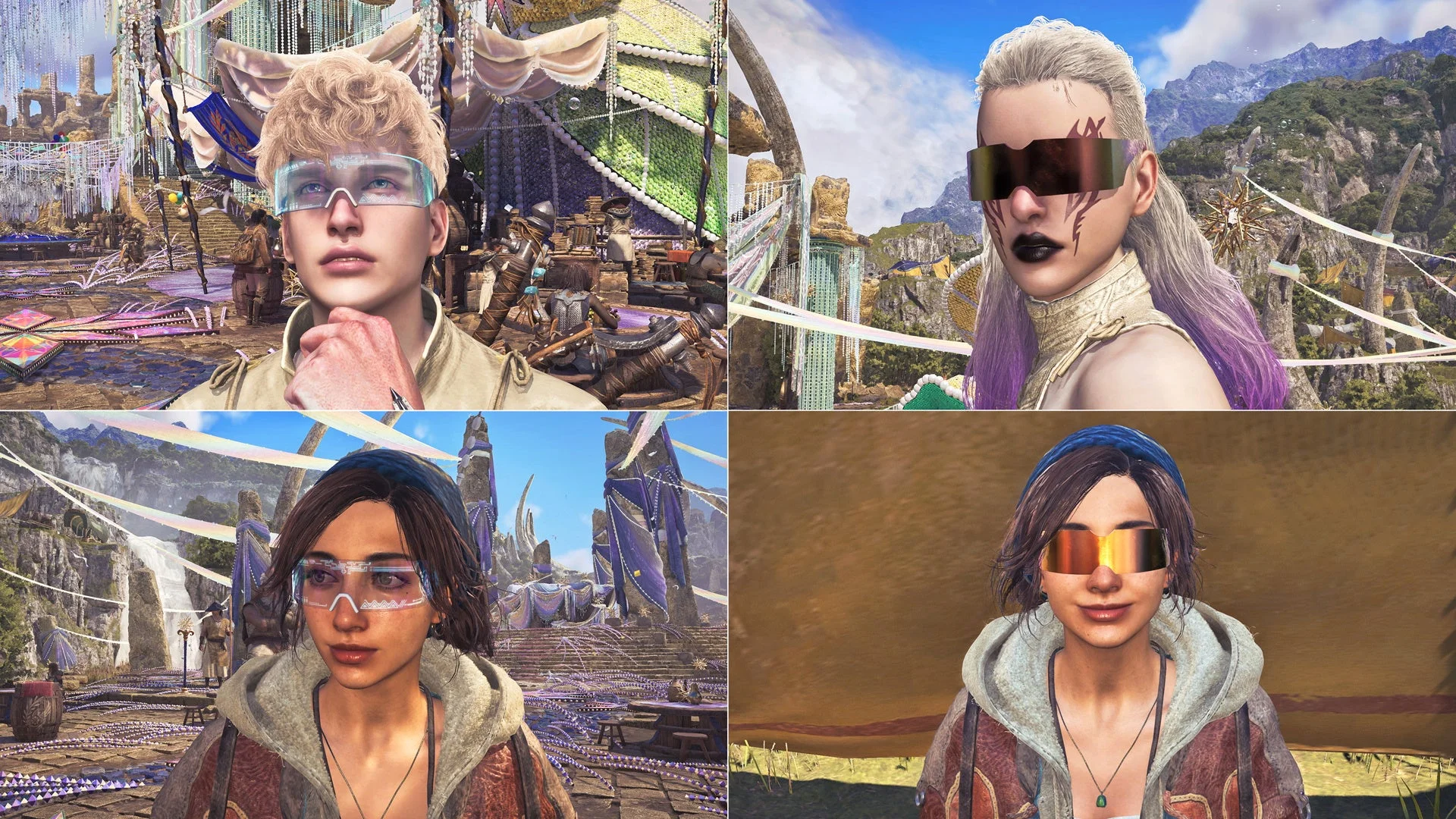 ハンター頭防具アナライズアイαとミラーバイザーα、アルマの衣装変更