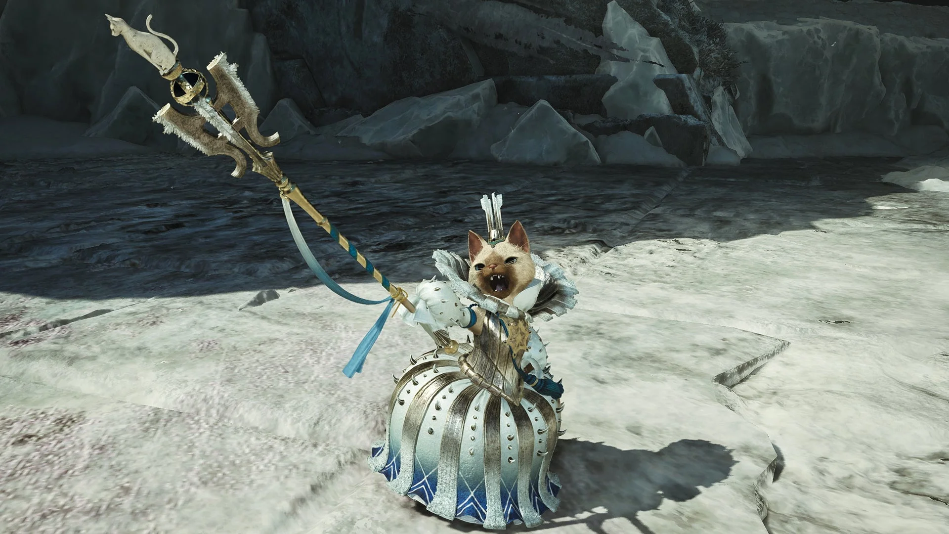 オトモアイルー装備「ダハディラネコγシリーズ」を装着したアイルー