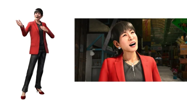 大御所芸能人アッコさん（和田アキ子）のキャラクタービジュアルとゲーム内モデル