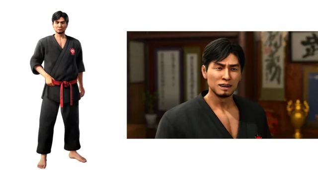 琉球古武術師範ミヤさんのキャラクタービジュアルとゲーム内モデル