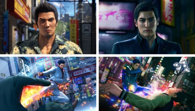 桐生一馬と峯義孝のビジュアル、両作の戦闘シーン