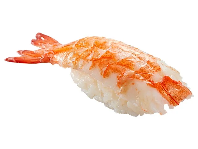 大ぶりの海老がシャリに乗せられた、食べ応えのある一貫。