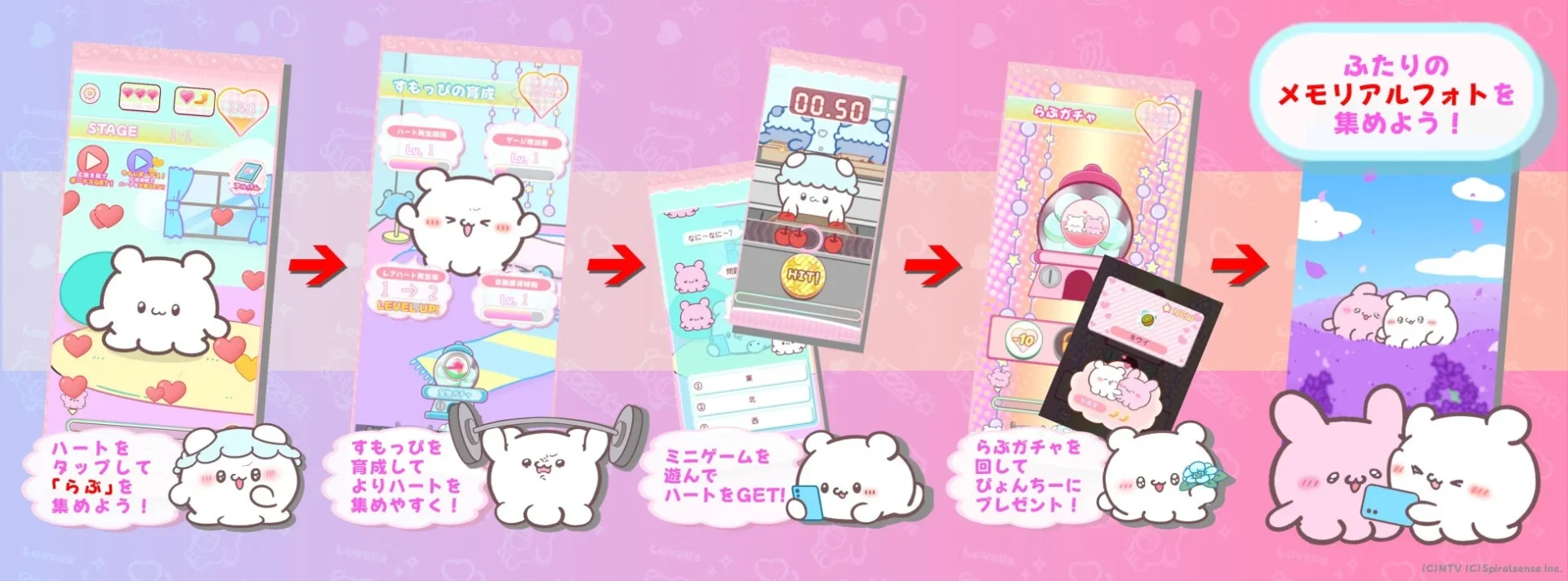 『らぶいーず メモリアルコレクション』のゲームプレイ画面と流れ