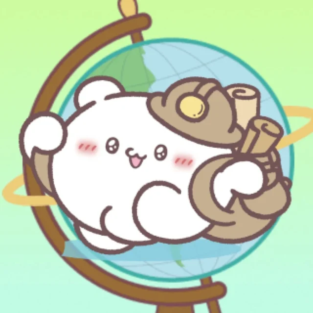 『らぶいーず』のキャラクター「ぴょんちー」が地球儀の前にいるイラスト