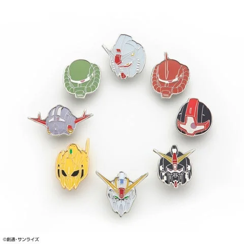 フェイスピンズコレクションのモビルスーツ8種のピンズ集合写真