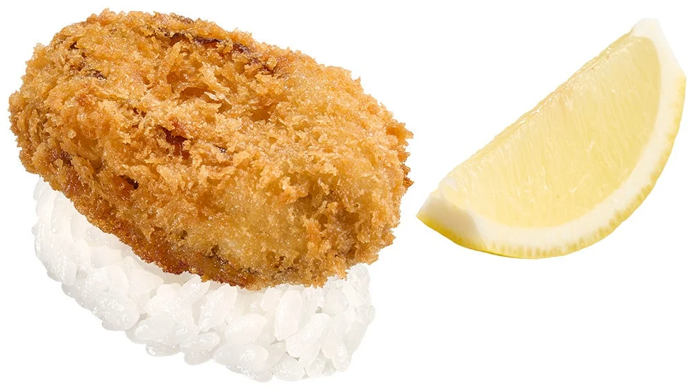 豪華食材のアワビをまるごとフライしたにぎり