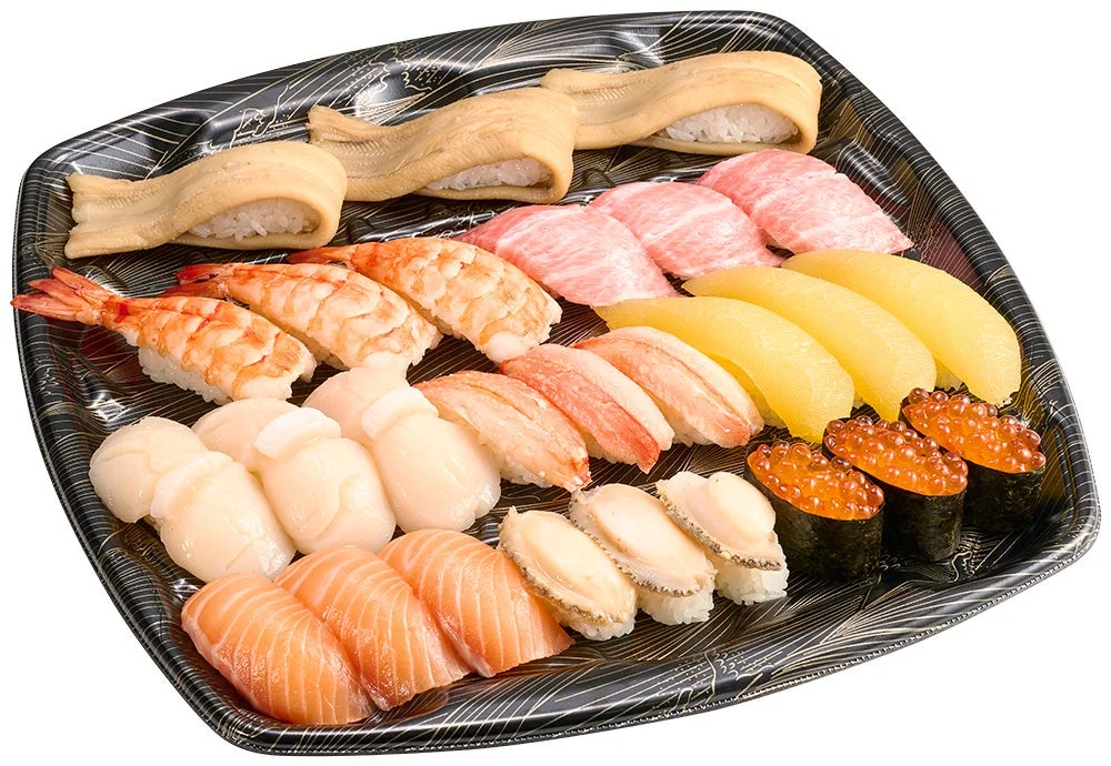 スシローの冬のごちそうセット3人前、豪華ネタの盛り合わせ