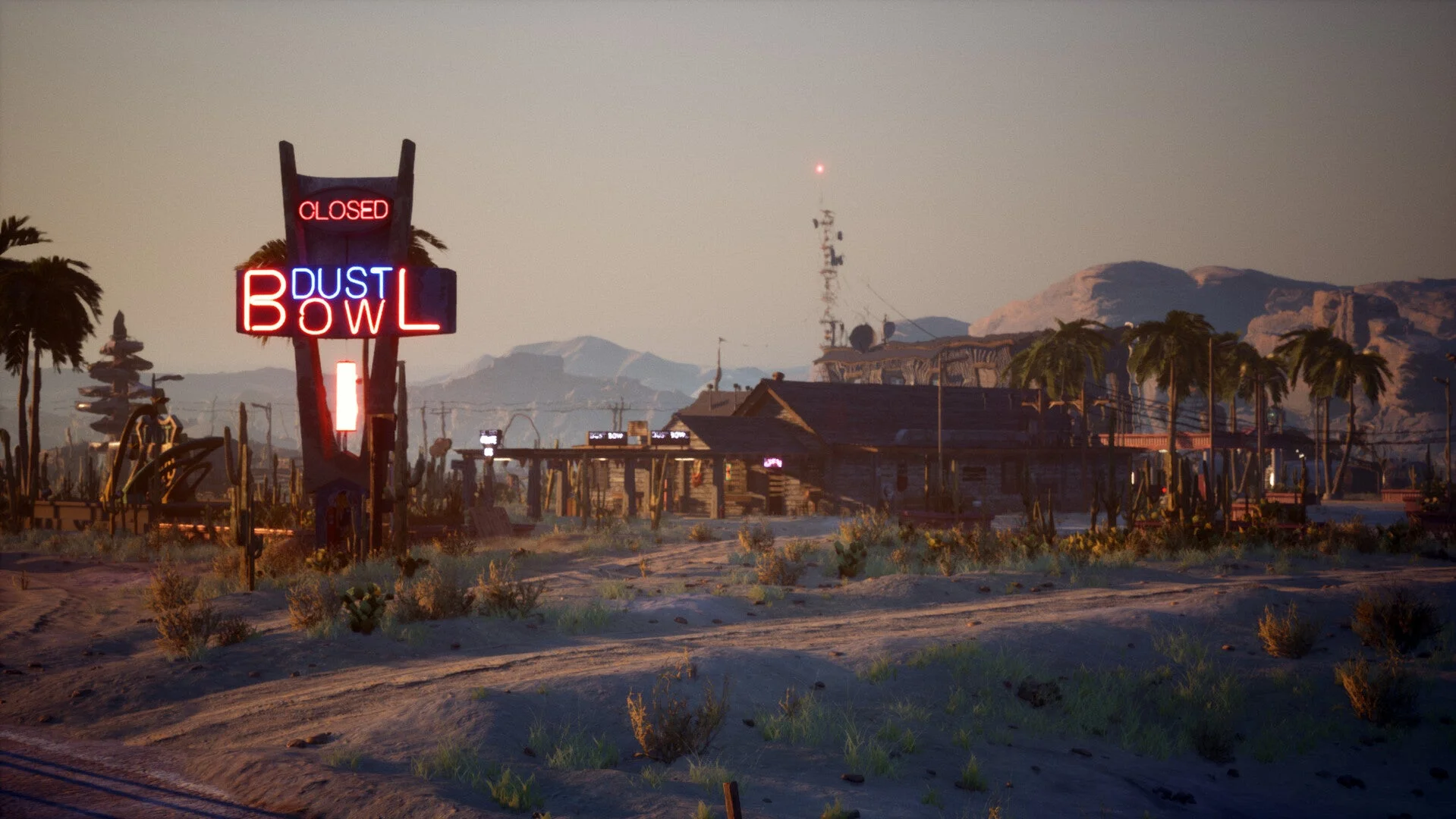 荒廃したガソリンスタンドの外観