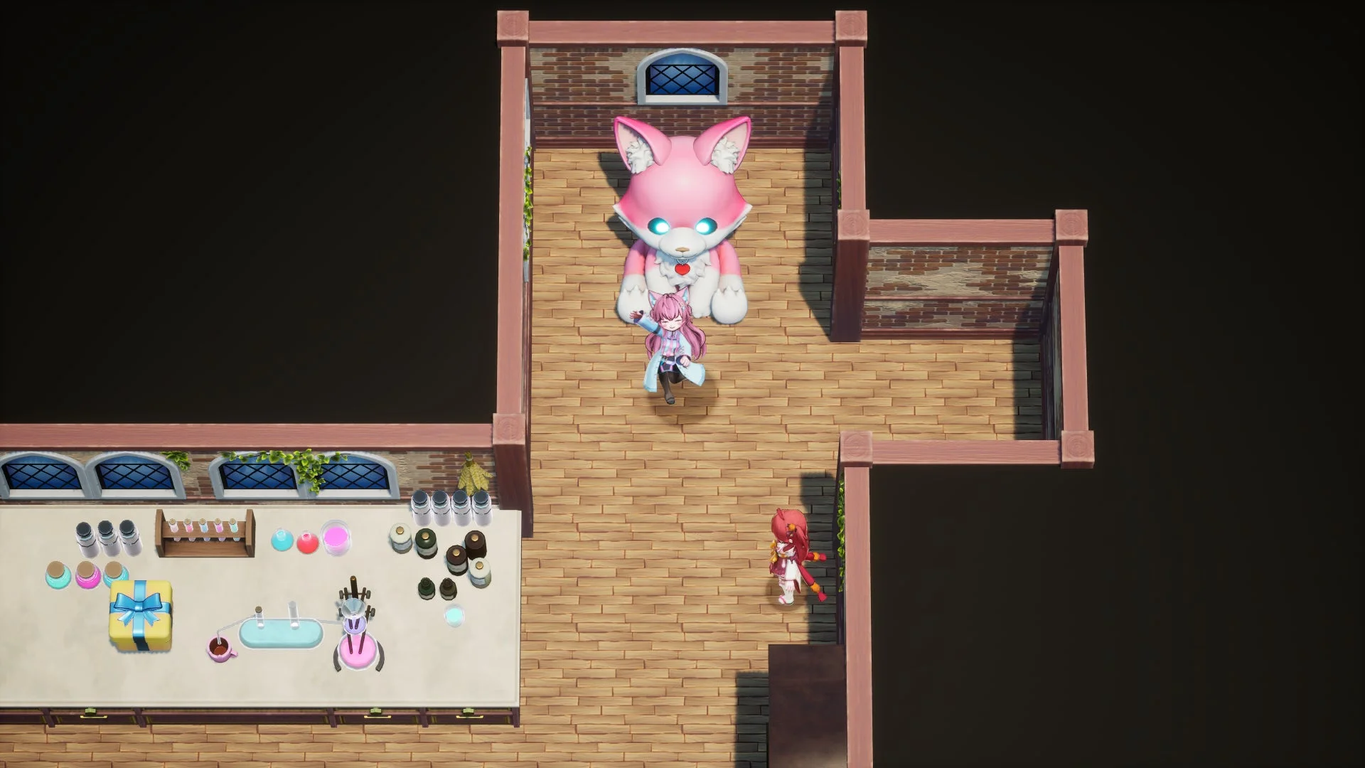 巨大な敵と対峙するホロダンジョンのゲーム画面