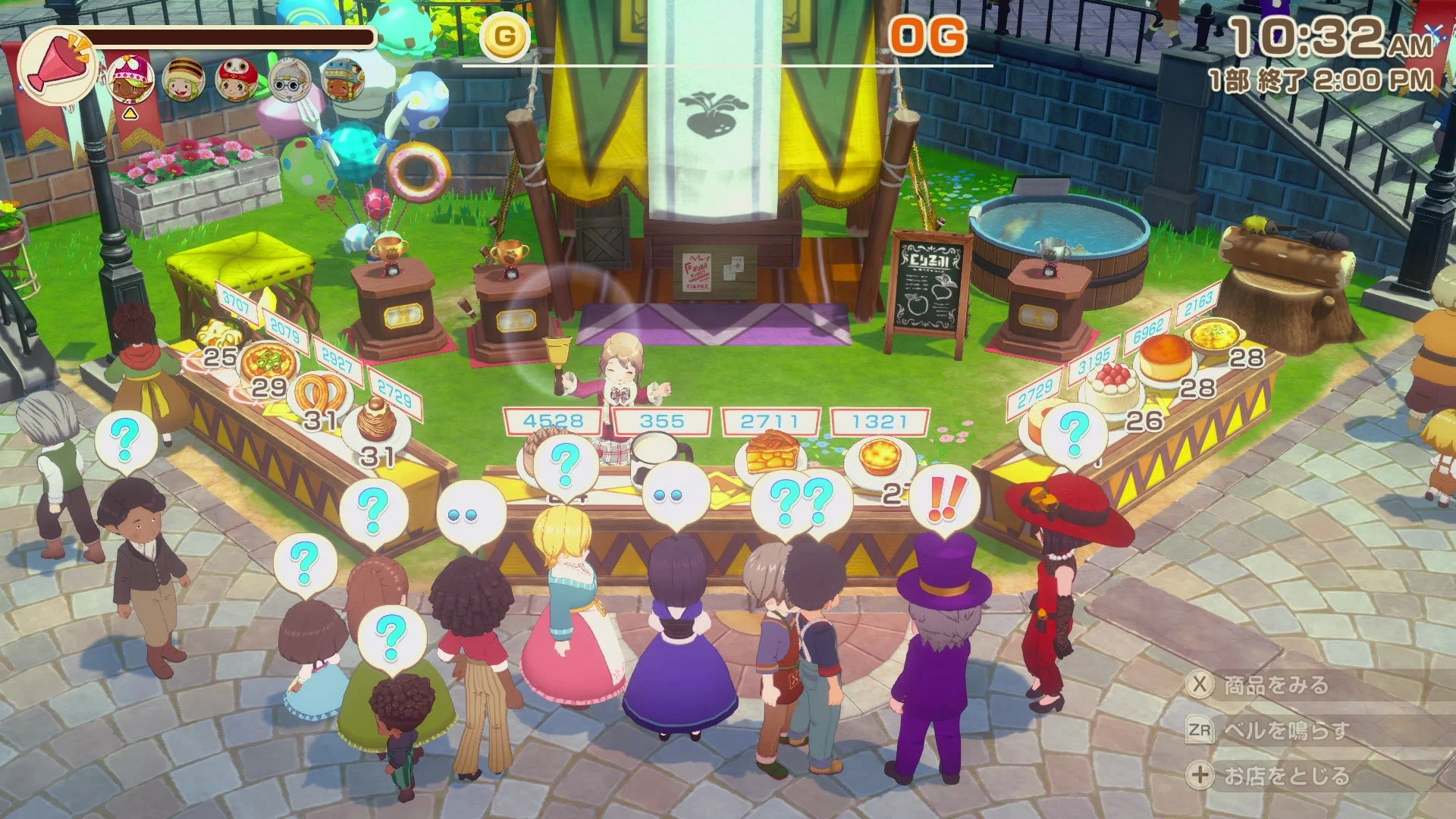 賑やかなバザールの様子を描いたゲーム画面