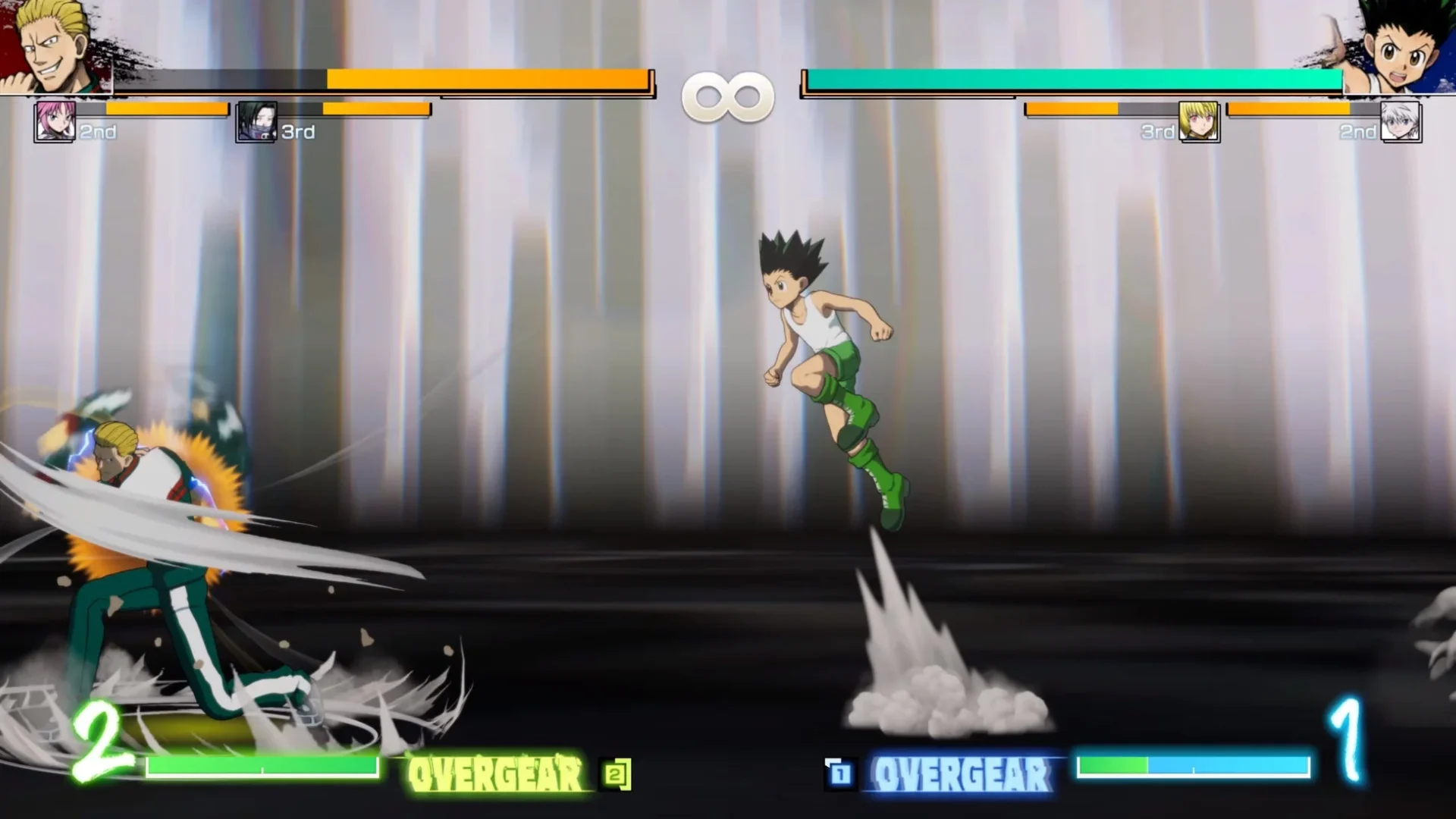 フィンクスとゴンが対戦するゲームプレイ画面