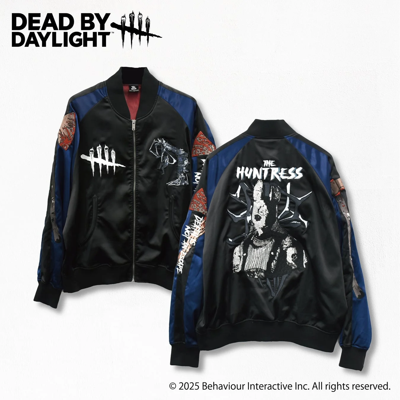 『Dead by Daylight』スカジャンの前面と背面デザイン