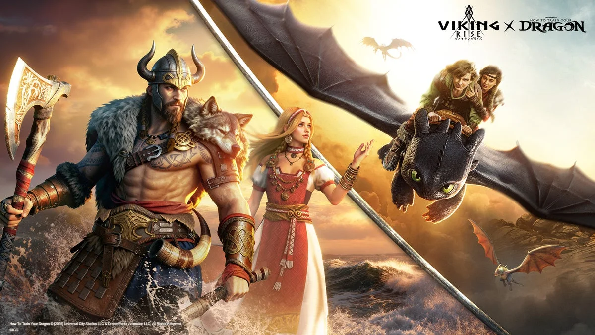 ヴァイキングライズとヒックとドラゴンのコラボ。ヴァイキングとドラゴン