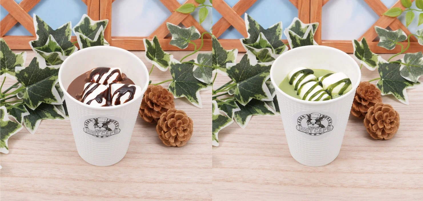 IGGY CAFE冬季限定メニュー：ココアと抹茶ラテ