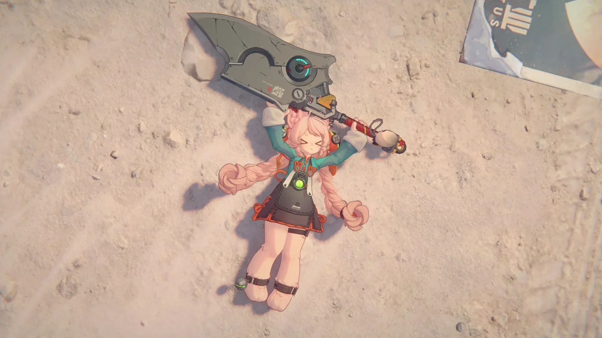 照が砂浜で休息している様子