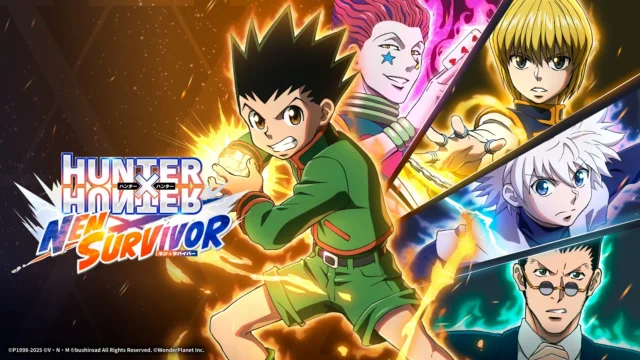 『HUNTER×HUNTER NEN×SURVIVOR』の主要キャラクターが描かれたゲームキービジュアル