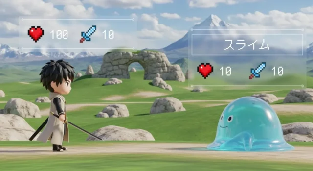 LINE謎解き『X Quest』のゲーム内バトル画面