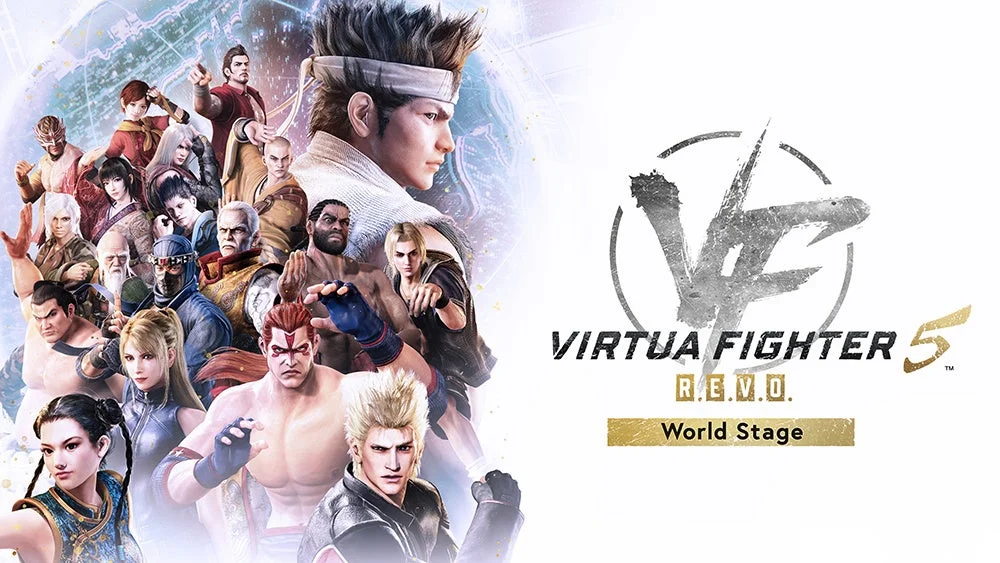 Virtua Fighter 5 R.E.V.O. World Stageのロゴとキャラクター集合イラスト