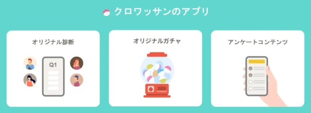 『クロワッサン』で作成可能なオリジナル診断、ガチャ、アンケートコンテンツ