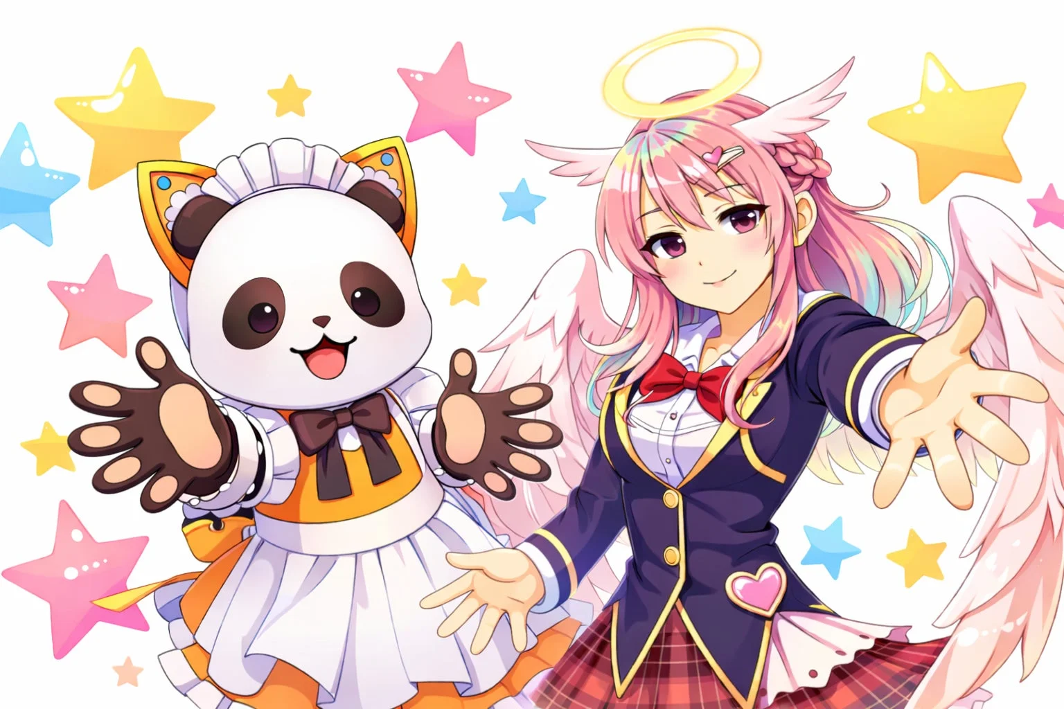 『トキノホールデム◆ベガス』ゲスト配信に出演する溶田チョコさんとピリナさんのイラスト