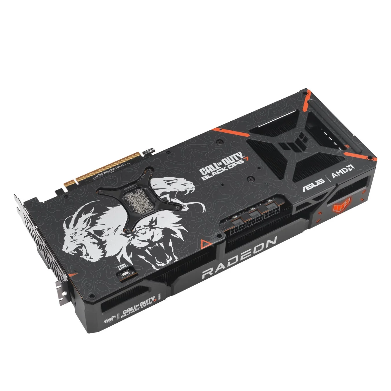 TUF Gaming Radeon RX 9070 XT Special Editionの「Black Ops 7」バックプレートデザイン