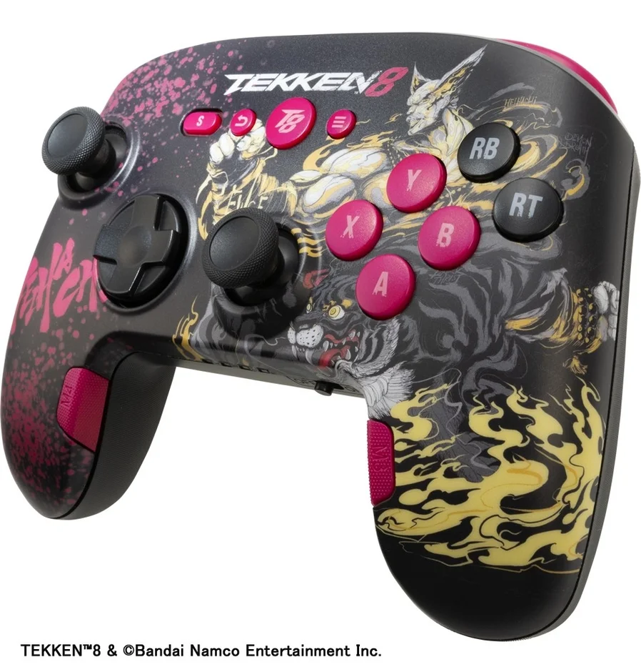 HEIHACHIデザインのゲーミングコントローラーPRO-6（斜めからの製品イメージ）