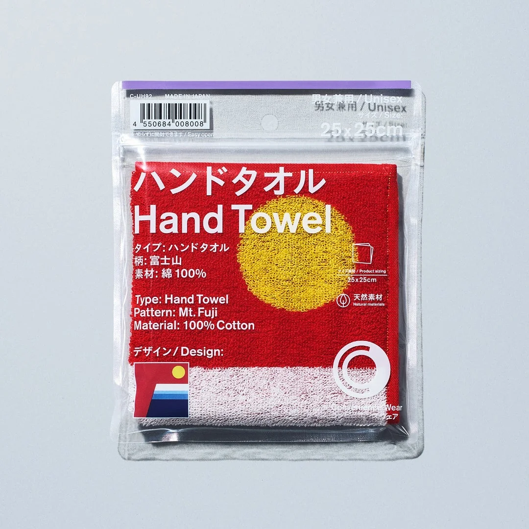 福袋の富士山デザインハンドタオル、パッケージ入り