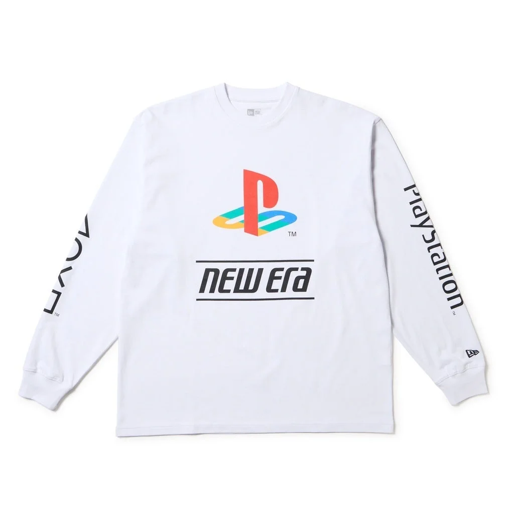 PlayStationロゴとニューエラの長袖Tシャツ白