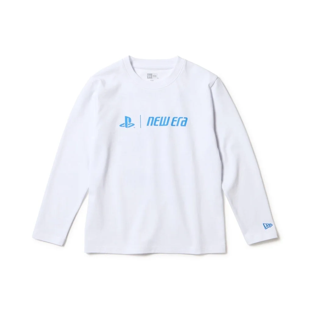 キッズ用長袖Tシャツ白前面PlayStationロゴ