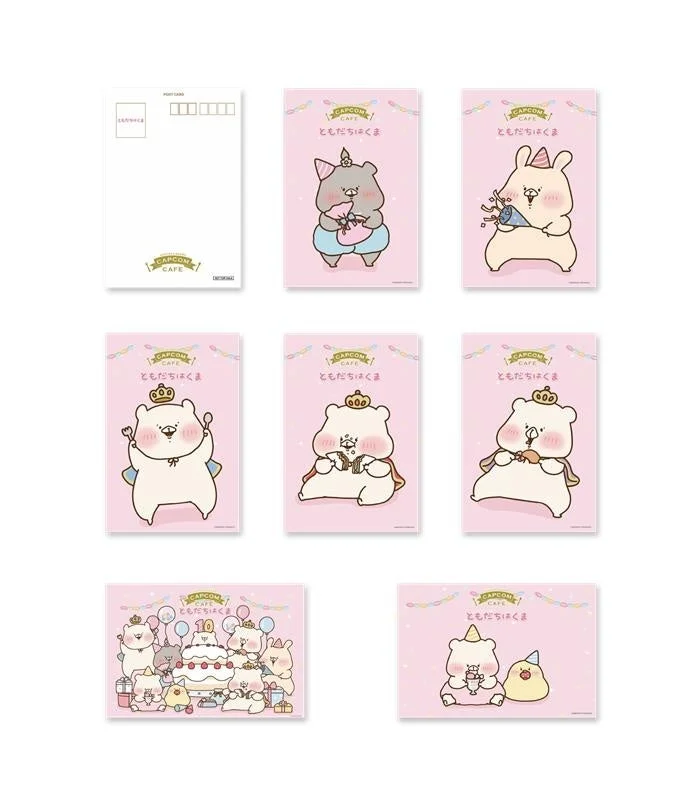 カフェメニュー3000円利用特典のともだちはくまコラボポストカード全7種