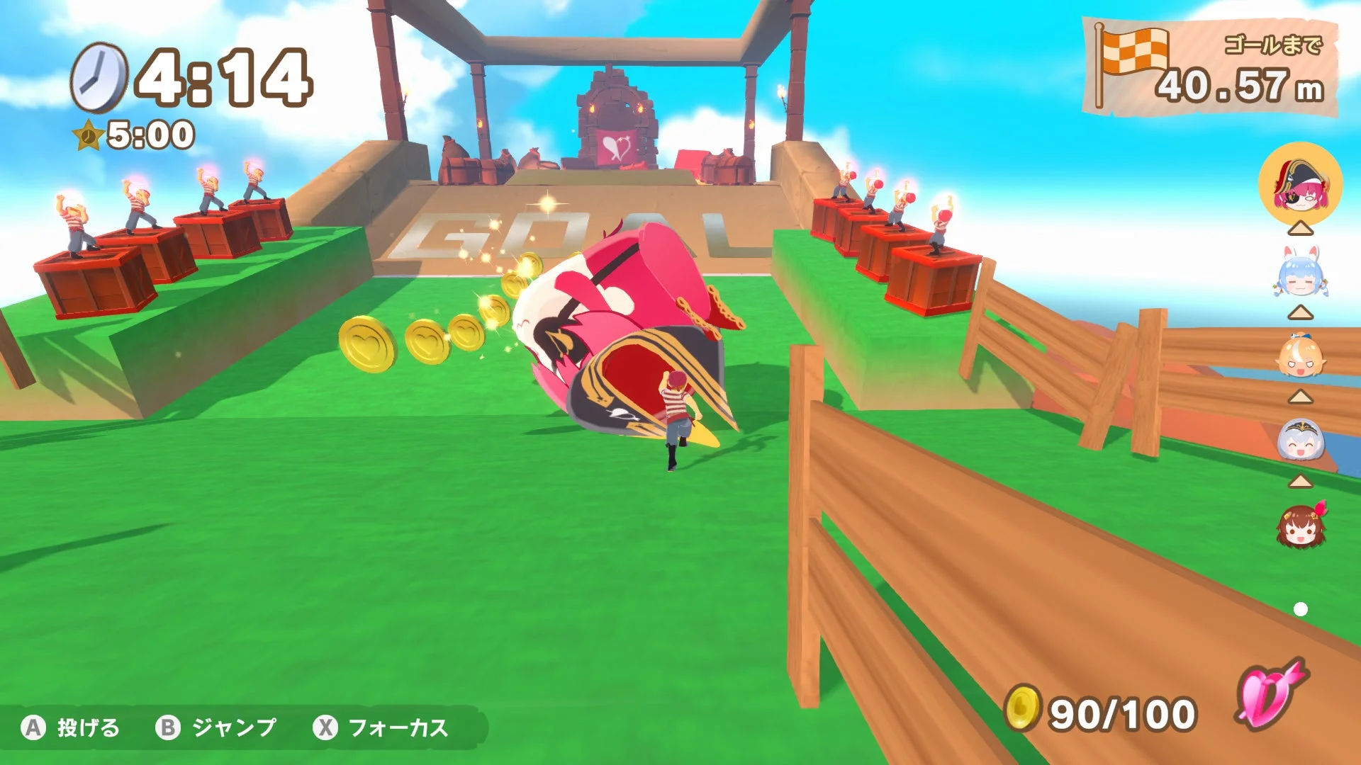 Nintendo Switch版『ホロライブごろごろマウンテンDX』のゲームプレイ画面