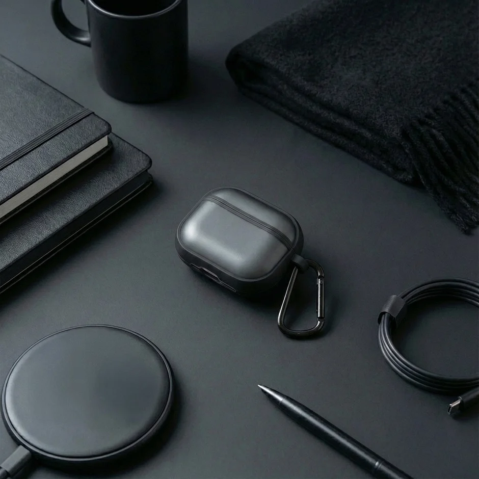 AirPods Pro 3カラーケース ブラックのビジネスシーンでの使用例