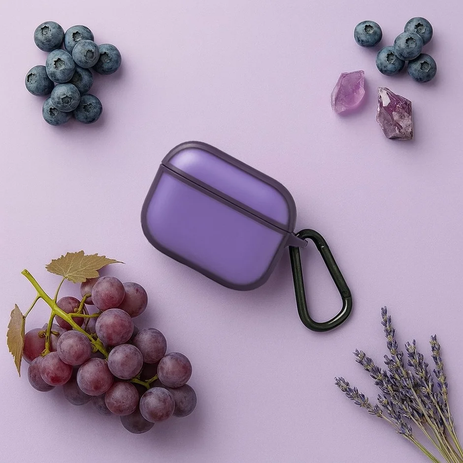 AirPods Pro 3カラーケース ラベンダーのエレガントな使用例