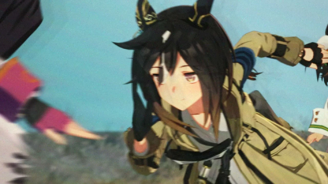 別の風来坊ウマ娘が駆ける躍動感あるCMシーン