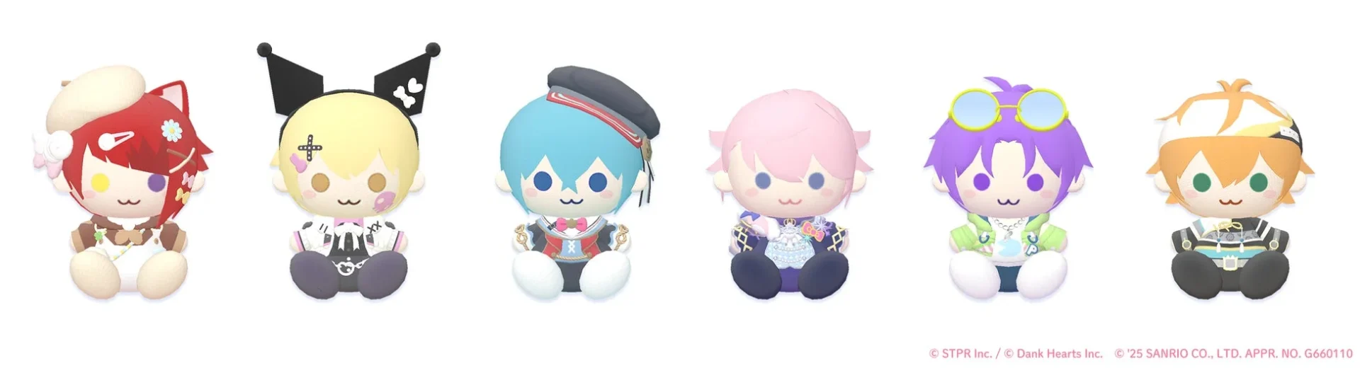 新登場のすとぷりメンバーとサンリオキャラクターズのぬいぐるみ6種