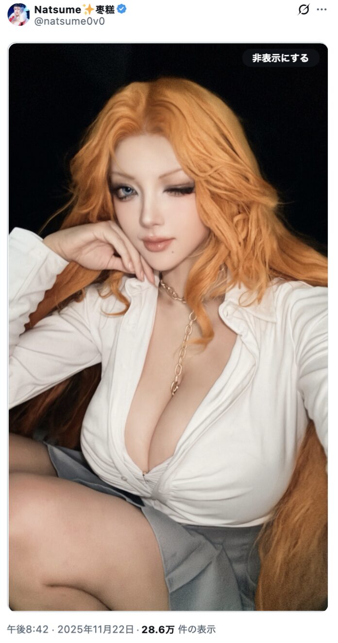 圧倒的な美貌と色気！　Natsume、『BLEACH』松本乱菊のコスプレで魅せる完璧な再現度